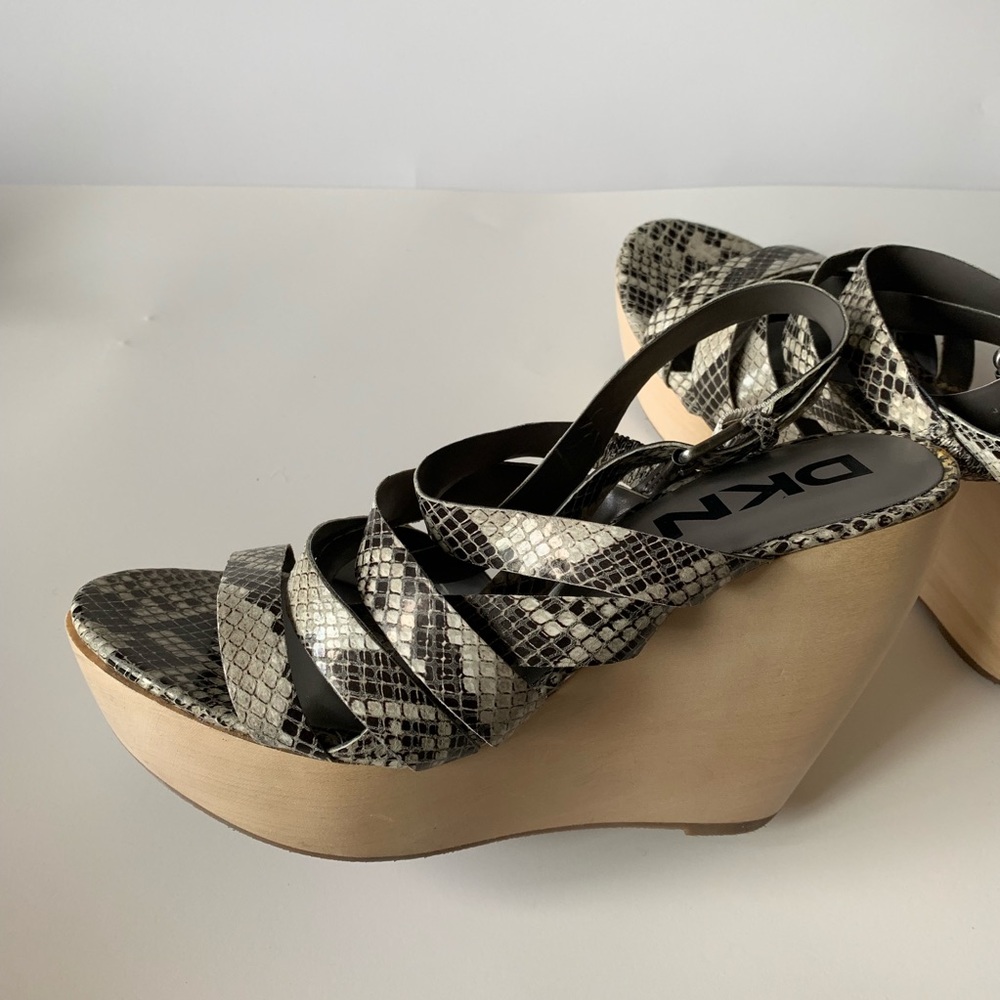DKNYC snakeskin platform sandal